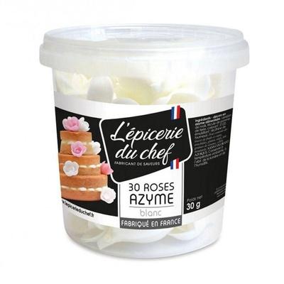 30 White Wafer Paper Roses