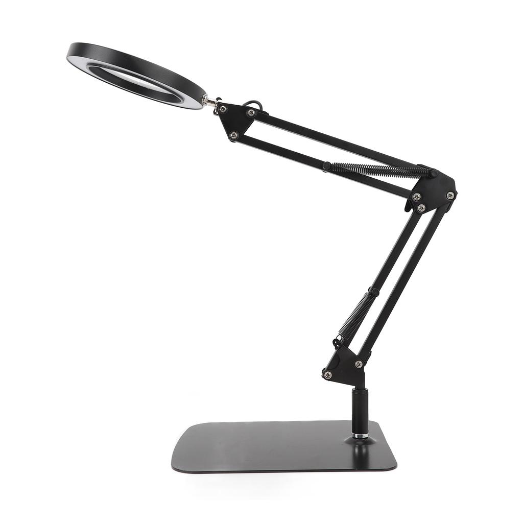 5X Lighted Magnifying Glass Lamp 2 In 1 Magnifying Swing Arm Desk Lamp with Clamp Stand 360 Degree