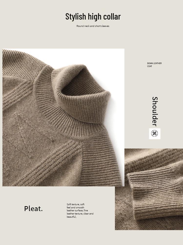 2025 Autumn/Winter Women's High Neck Cashmere Stripe Sweater