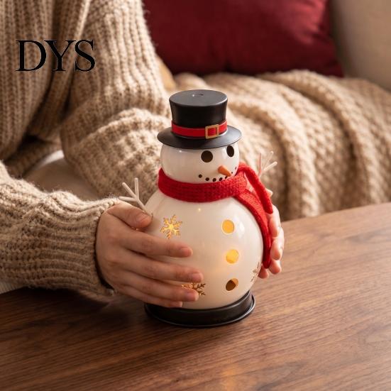 Indoor Party Atmosphere Decor Christmas Snowman Candle Holder, Iron Tealight Stand for Tabletop Decor, Unique Holiday Gift Family Festive Centerpiece