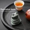 Green Sandstone Meditation Frog Ornament Sitting Frog Figurine Statue Animal Sculpture Indoor Outdoor Aquarium Water Garden Decoration