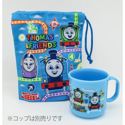 OSK Thomas the Tank Engine Lunch Bag, CP-1 Blue, Made in Japan, 15.5 x 19cm, Bottom: 15.5 x 8cm