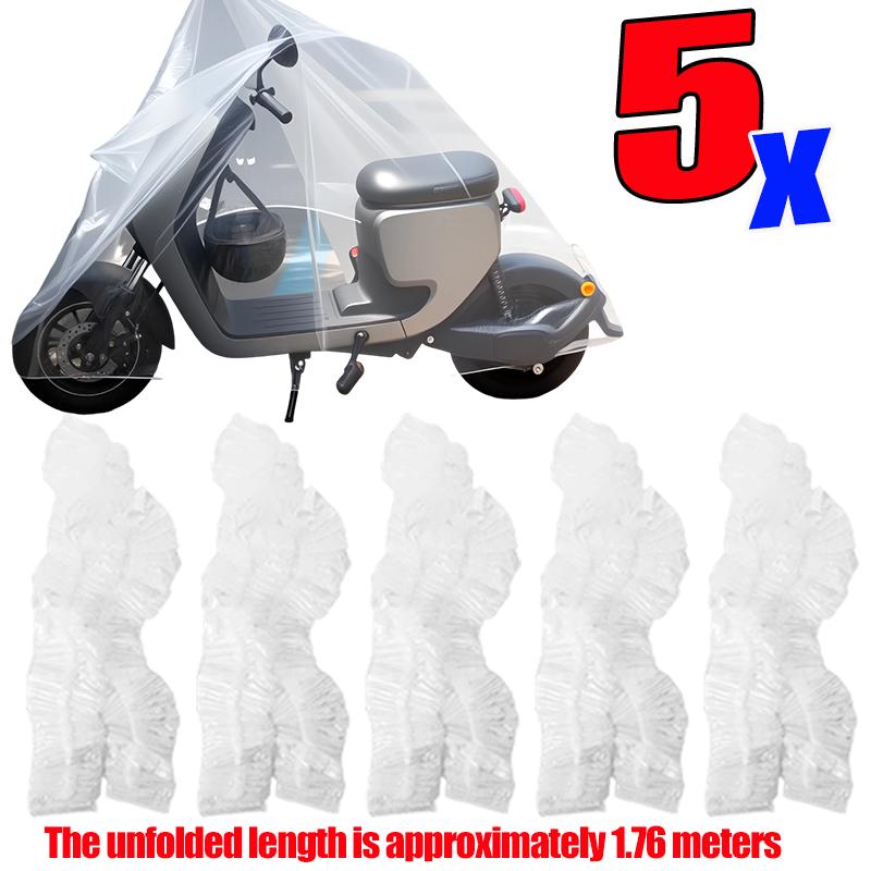 Bike Dust Cover Transparent Rain CoverWaterproof for Road E-Bike Full Protection from UV Dust Bird Droppings Portable Foldable 5pcs
