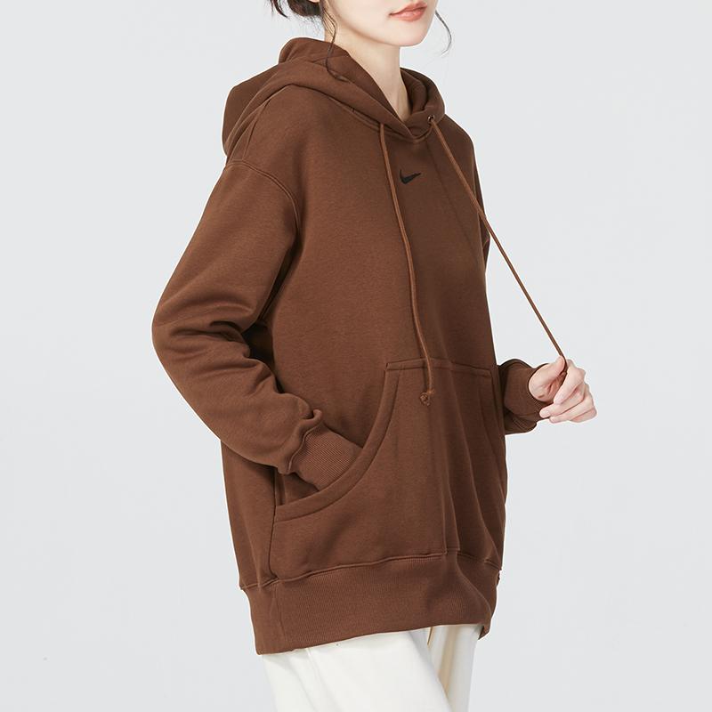 Nike Nsw Phnx Flc Po Hoodie Women Hoodies Brown DQ5861-259