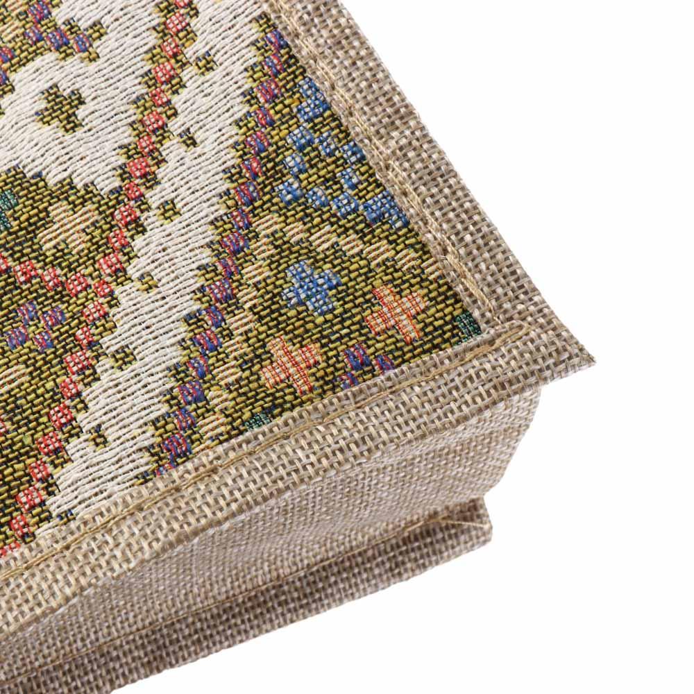 Leinensack mit großem Fassungsvermögen im Ethno-Stil, bedruckt, Stoff-Lunchtasche, Leinen-Handtasche, Kinder