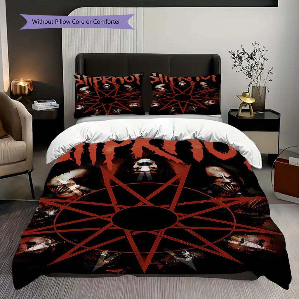 Slipknot Band Logo Comforter Set Bedding 1 Duvet Cover 2 Pillowcase Without Core Duvet Cover And Pillowcase Soft And Comfortable