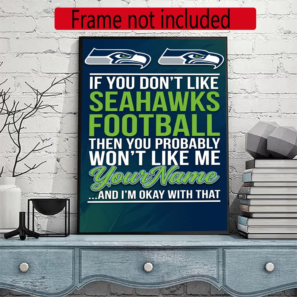 Seattle Seahawks Customize Your Name Diamond Painting Round Diamond Rhinestones Mosaic Diamond Embroidery Wall Paintings Rhinestones Gift Frameless