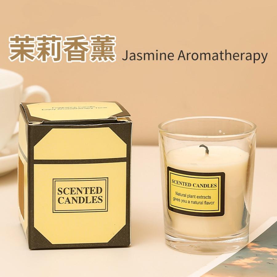 1pc Windproof Transparent Glass Cup Scented Candle - Soybean WaxSmokeless candle , Indoor/Outdoor, Wedding, party with Gift Box