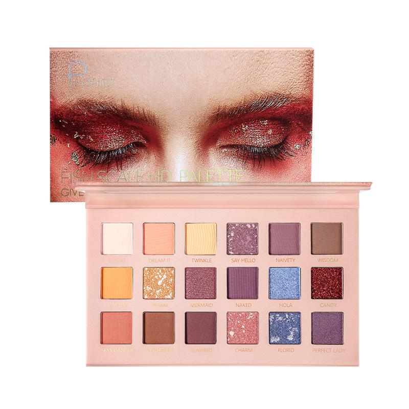 

Палитра теней для век Pudaier из рыбьей чешуи, 18 цветов, матовые перламутровые тени для век, косметика для макияжа