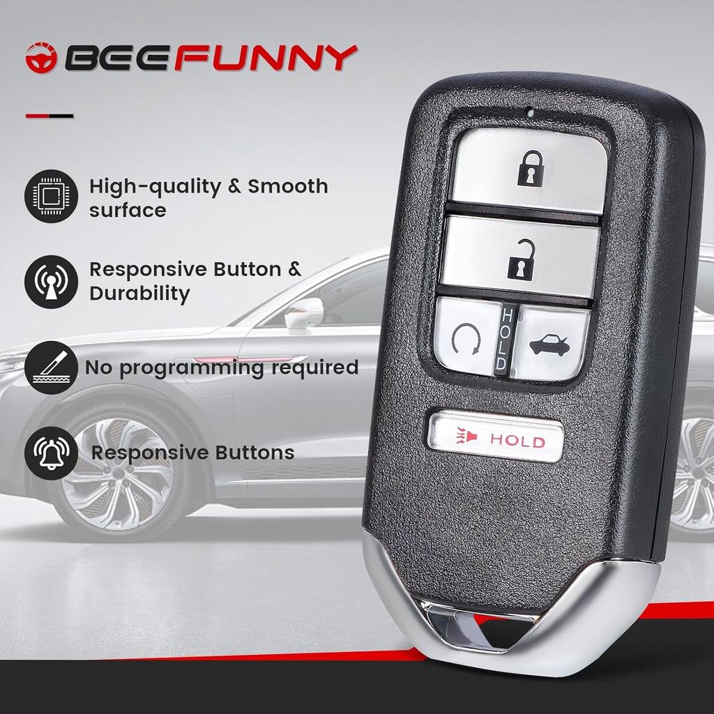 Beefunny Replacement Remote Keyless Entry Key Fob for Honda Accord 2018    ight    FCC ID:CWTWB1G0090 PN: 72147-TVA-A21 72147-TVA-A01 5Buttons