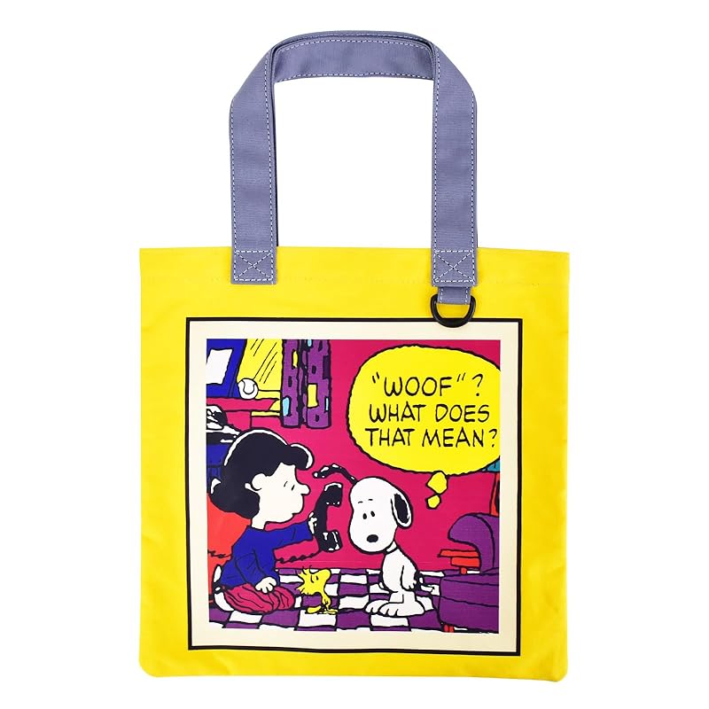 

[Snoopy] tote bag Smaller mini bag flat Going out stroll ladies adult student child cute character 0394 Yellow (SPMS-061)