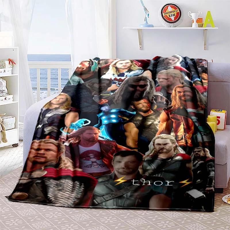 Cartoon Nordic Mythology Thor Series Blanket Living Room Bedroom Sofa Cover Blanket Soft and Comfortable Children's Nap Blanket