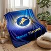 Millwall Custom Name Text Flannel Blanket Soccer Logo Personalized Fleece Throw Blanket Special Gift For Sofa Bedroom Home