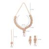 Charming Diamonds Studded Floral Choker Necklace with Danlge Earrings Maangtikka Jewellery Set for Women & Girlsf