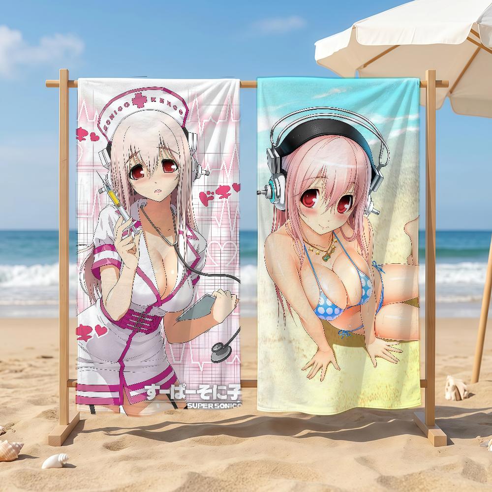 Cute Super Sonico Towel Sports Quick Dry Travel Camping Sandproof Soft Light Large Beach Towel