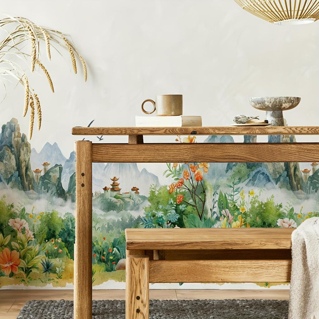 1Set Self - Adhesive Mountain Wall Decals - for Living Room, Bedroom TV Background Decor