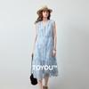 Women's French Style Jacquard V-Neck Midi Dress