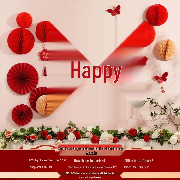 Doppeltes Glück Hochzeitszimmer Deko Set: Wandtattoos für das Schlafzimmer eines Ehepaares