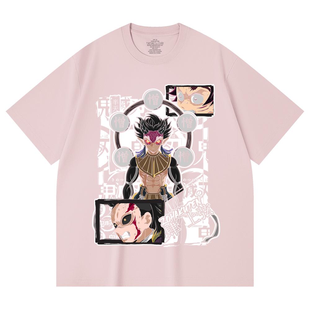 230 Gsm 100% Cotton Demon Slayer V106 Zohakuten Print Unisex Heavy Cotton T Shirt