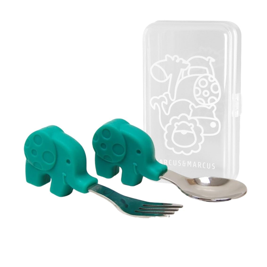 

Palm Grasp Spoon Fork with Elephant Case &