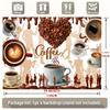 A Party Banner with a Chocolate Color Background and Featuring Coffee Beans Made of Polyester Material.