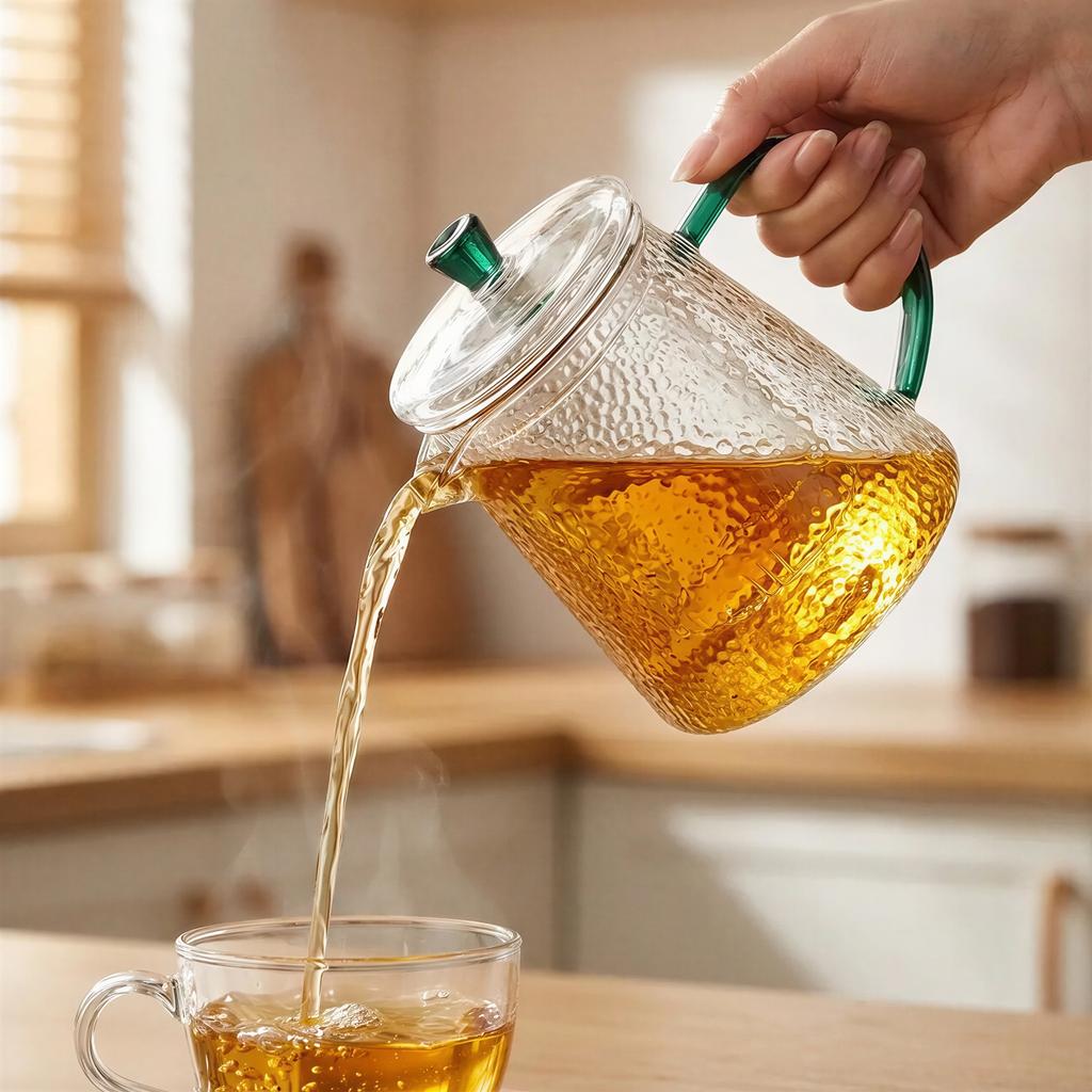 GLASS JUG TEA INFuser 1L TRANSPARENT BOROSILICATE GLASS