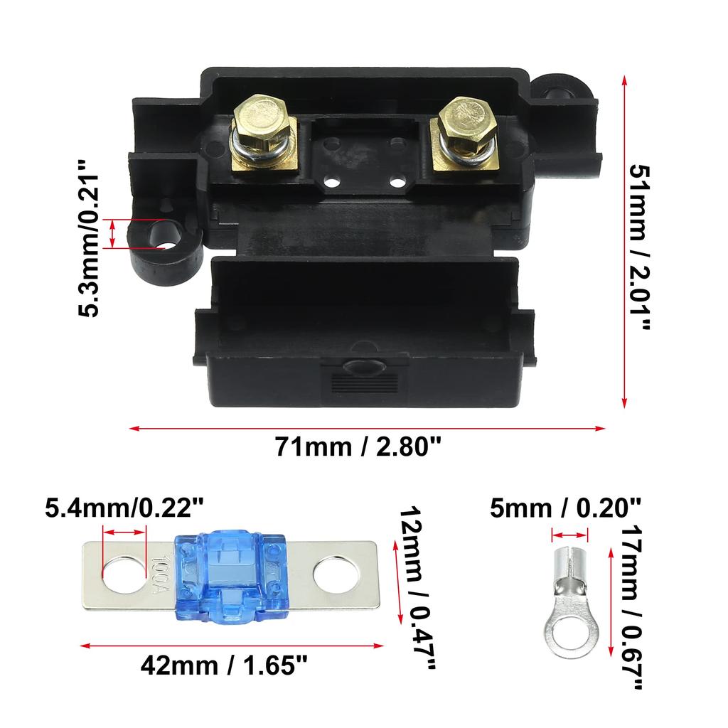 uxcell Zestaw Bezpieczników 2 x Gniazdo ANS 3 x Bezpiecznik Podwójne Urządzenie do Ładowania