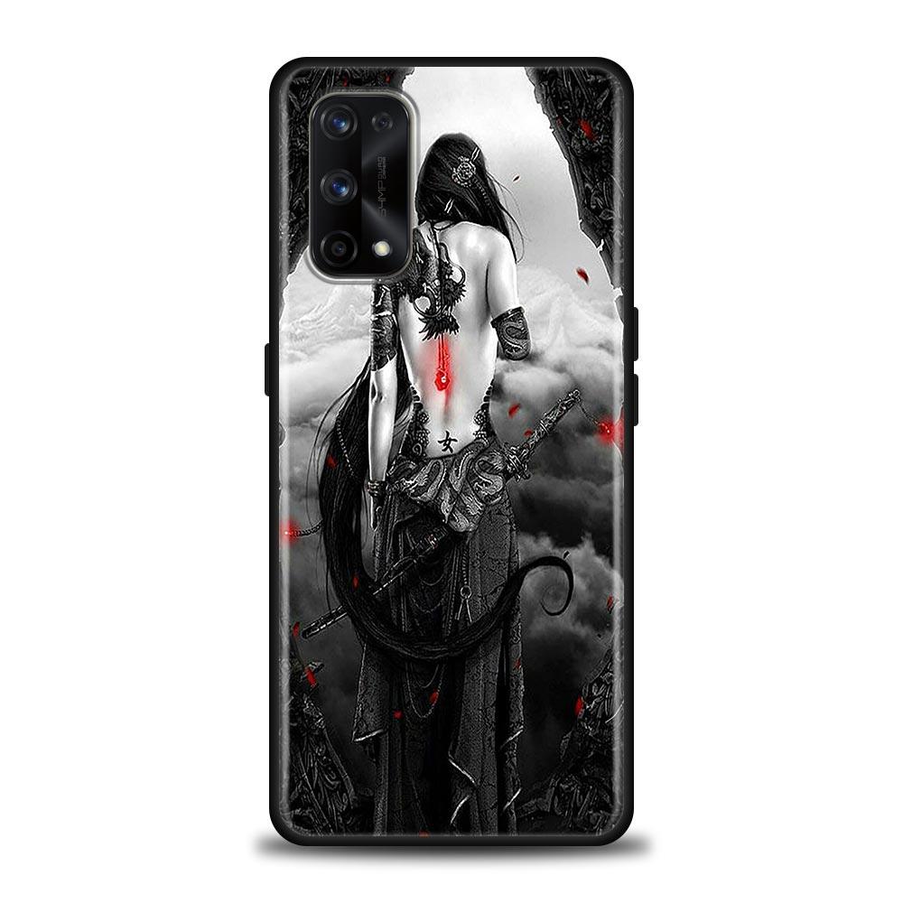 Japanese Style Art Samurai Phone Case For Oppo Realme 8i 8 9 7 6 5 Pro 9i 7i 5i 6i XT 5G Cases Soft Cover Realme 8Pro 8i