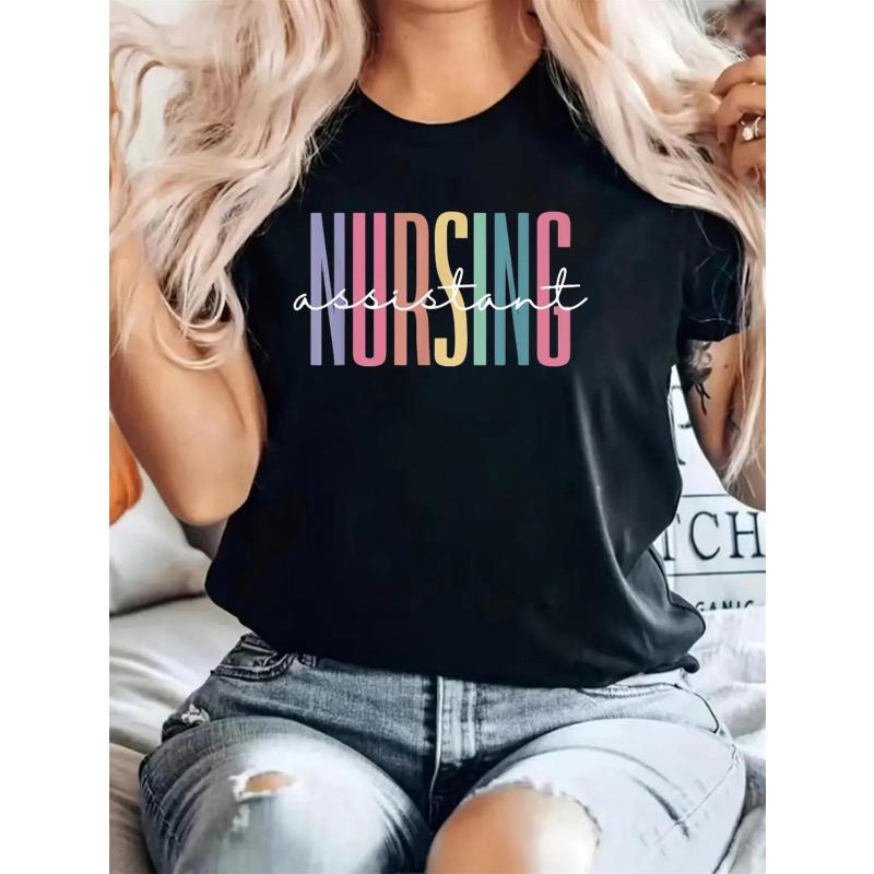 Nursing Assistant CNA Certified Nursing Assistant Graphic Print Solid TShirt S чёрный