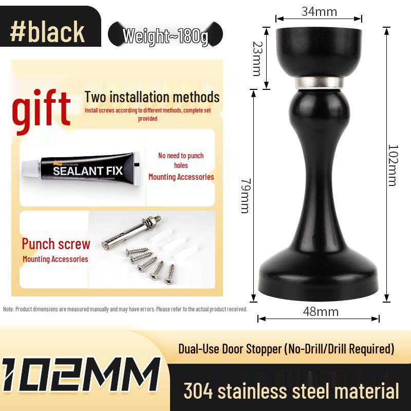 Stainless Steel Magnetic Door Stopper - Punch-Free, Anti-Collision, High-Strength, for Bathroom/Bedroom Doors