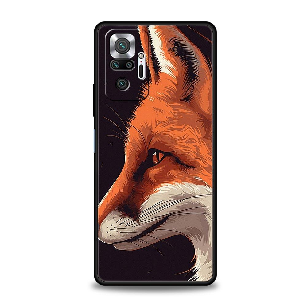 Red Fox Phone Case Cover for Redmi 14C 10C Note 14 13 12 10 11 K40 K50 Pro Plus 5G Shockproof Soft TPU Shell Fundas Capas Bags