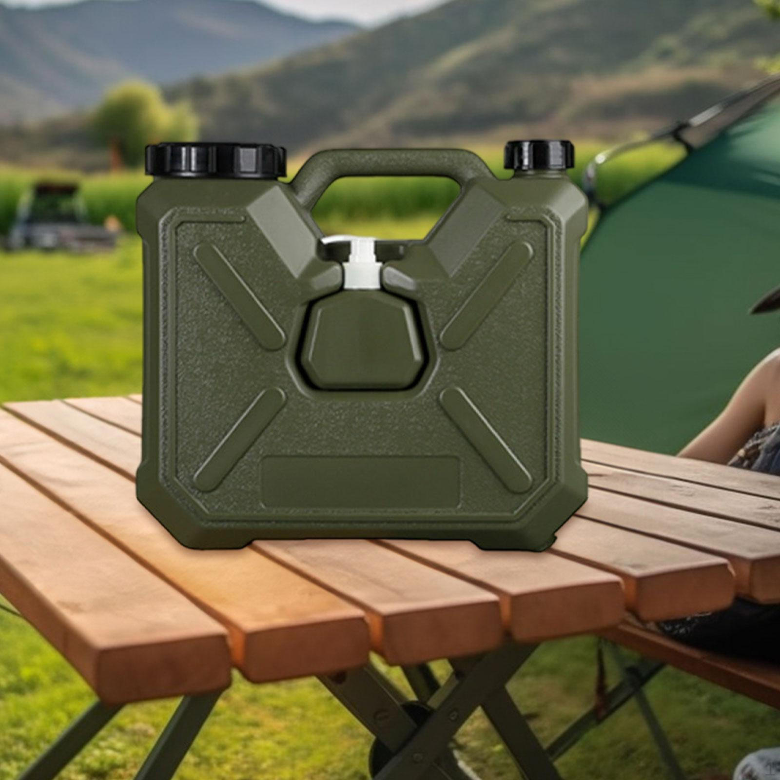 

Water Container with Faucet Outdoor Camping Jug Multifunctional Portable Carrier Tank for RV 12L зелений