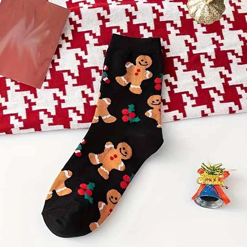 Christmas Socks Winter Warm Gingerbread Man Knitted Socks Sweat Absorbing Fashion Men Women Quick Dry Outdoor Mid Tube Socks