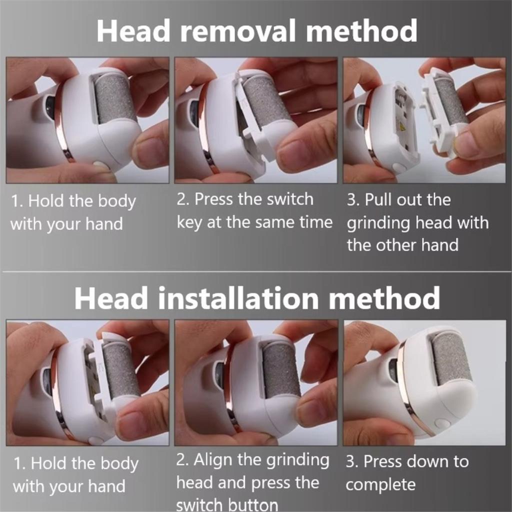 2 Speeds Electric Rechargeable Foot File Waterproof Eliminate Feet Calluses Electric Pedicure Foot Sander