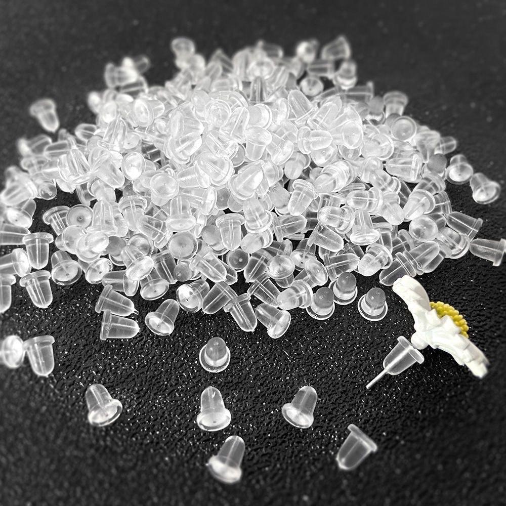 500-2000pcs Soft Silicone Rubber Earring Back Stoppers for Stud Earrings DIY Earring Findings Accessories Bullet Tube Ear Plugs