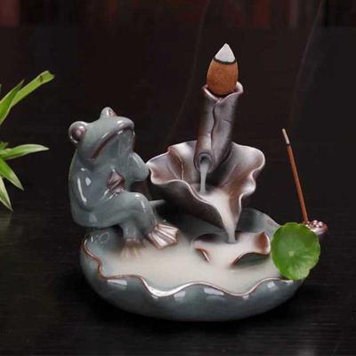 Ceramic Backflow Incense Burner Flow Smoke Indoor Backflow Incense Burner Aromatherapy Ornaments