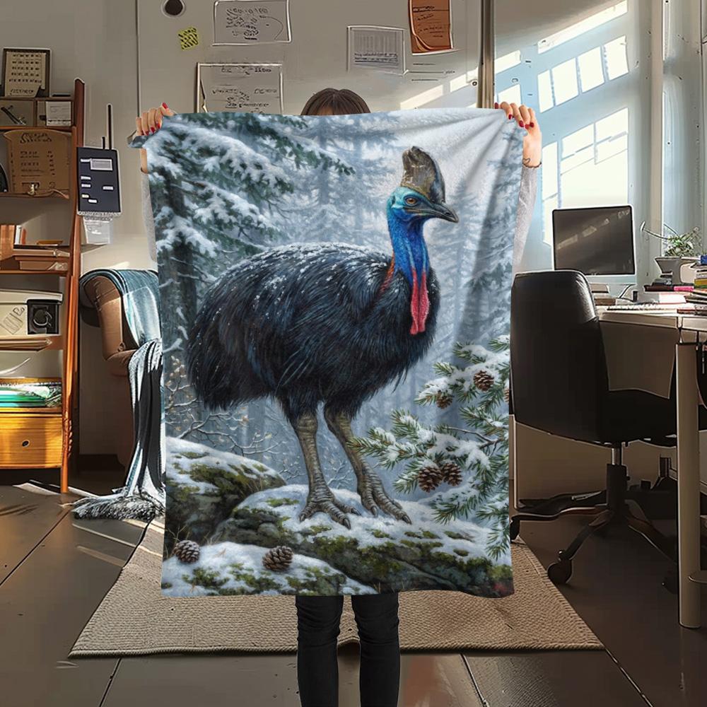 

1PC Snowy Tree Haven Print FlAannel Blanket, High quality Comfortable for All Seasons, Home Decor, Warmth and Comfort 80cm x 120cm