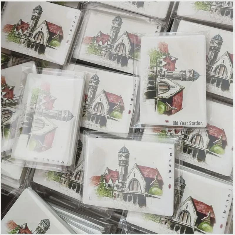 Customized Ceramic City-Themed Fridge Magnets - Creative Tourism Souvenir with Soft Magnetic Backing and Personalized Pattern or Logo