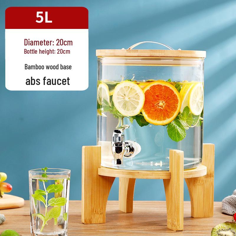 Žáruvzdorná skleněná láhev na kvašení vína s kohoutkem – Ideální pro víno, ovocný čaj, léčivé nápoje a nápoje k samoobsluze