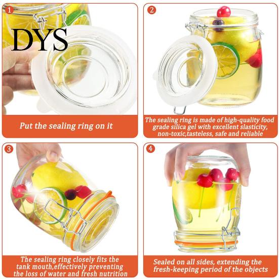 Mason Jar Silicone Ring 10 Pcs/Set Seals Gaskets Easy to Replace Food Grade Environmentally Friendly Portable Sealing Rings Leak Proof O Shape No Odor