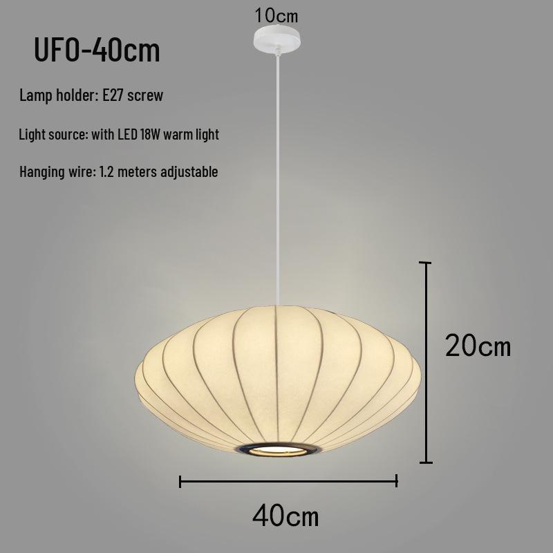 Zen Lantern: Japanese Silk Fabric Pendant Light for Bedroom, Dining Room, and Bar