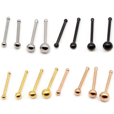 Alisouy 1 PC אף חתיכים בר 316L נירוסטה כדור אף פירסינג פין עגילי Nariz נשים טבעות אף תכשיטי גוף אופנה