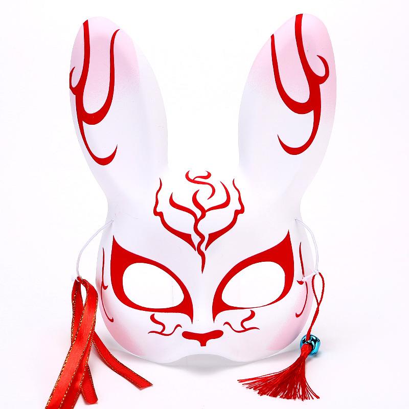 Rabbit Mask Rabbit Half Face Masks Bunny Masks Half Face Standing Ears Anime Mask For Party Dress Up Props Men