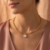 X&L 18K Gold PVD Plated Stainless Steel Necklace for Women New Fashion Geometric Zircon Pendant Necklace Charms Jewelry