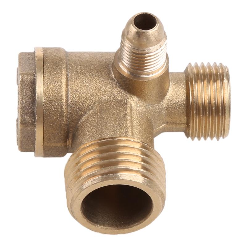 

3 Port Copper Air Compressor Check for Valve Male Threaded Tube Connector Pneumatic Air Tools Parts Easy Installation 1
