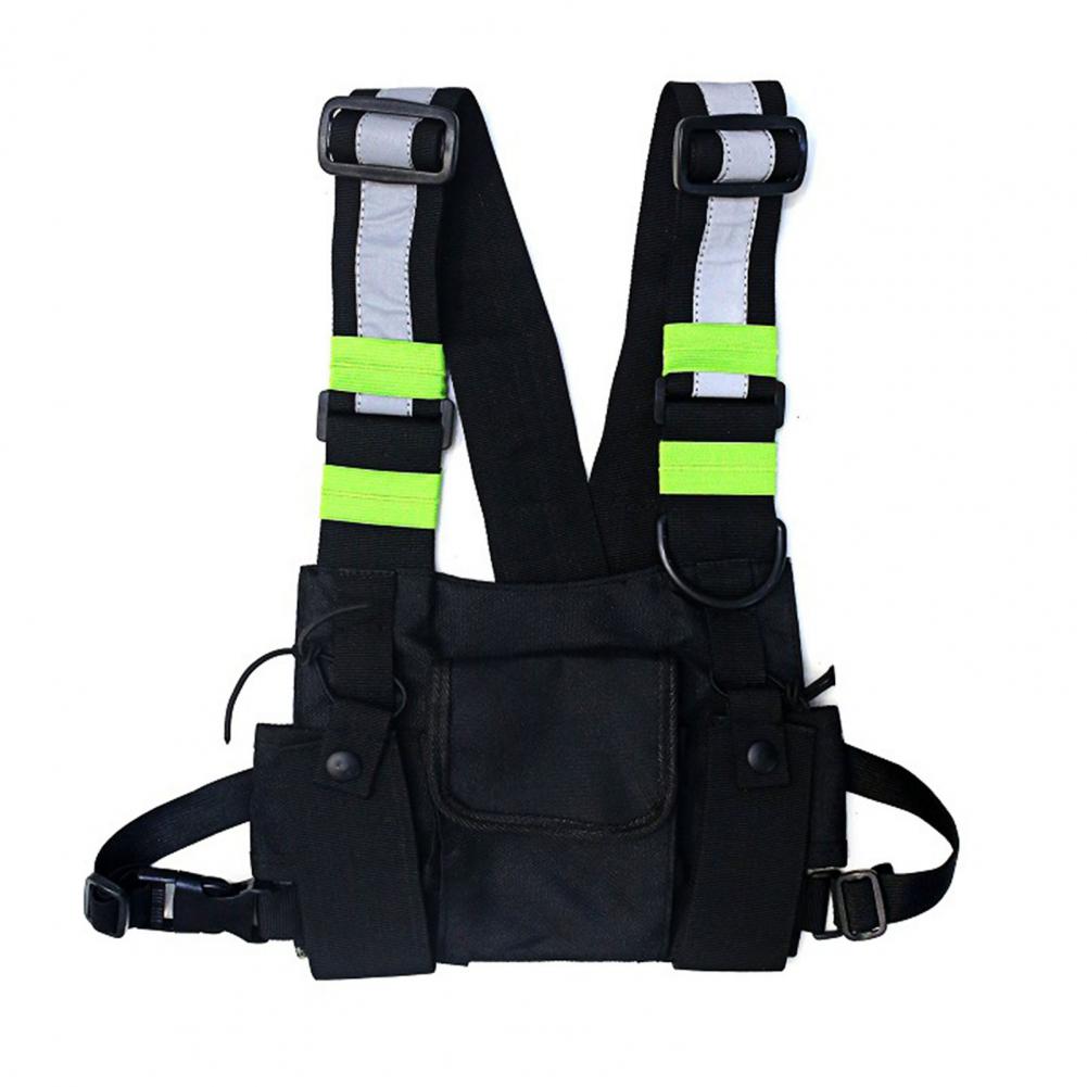 Functional Tactical Chest Bag For Men Fashion Bullet Hip Hop Vest Streetwear Bag Waist Pack Unisex Black Chest Rig Bag