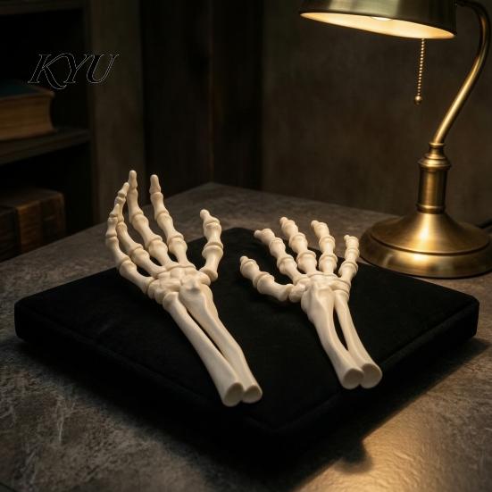 Mano Scheletrica Articolata 1 Paio Stampa 3D Accessorio di Halloween, Posa Flessibile per Cosplay, Decorazione Artiglio Osseo per Casa Infestata, Festa Spettrale