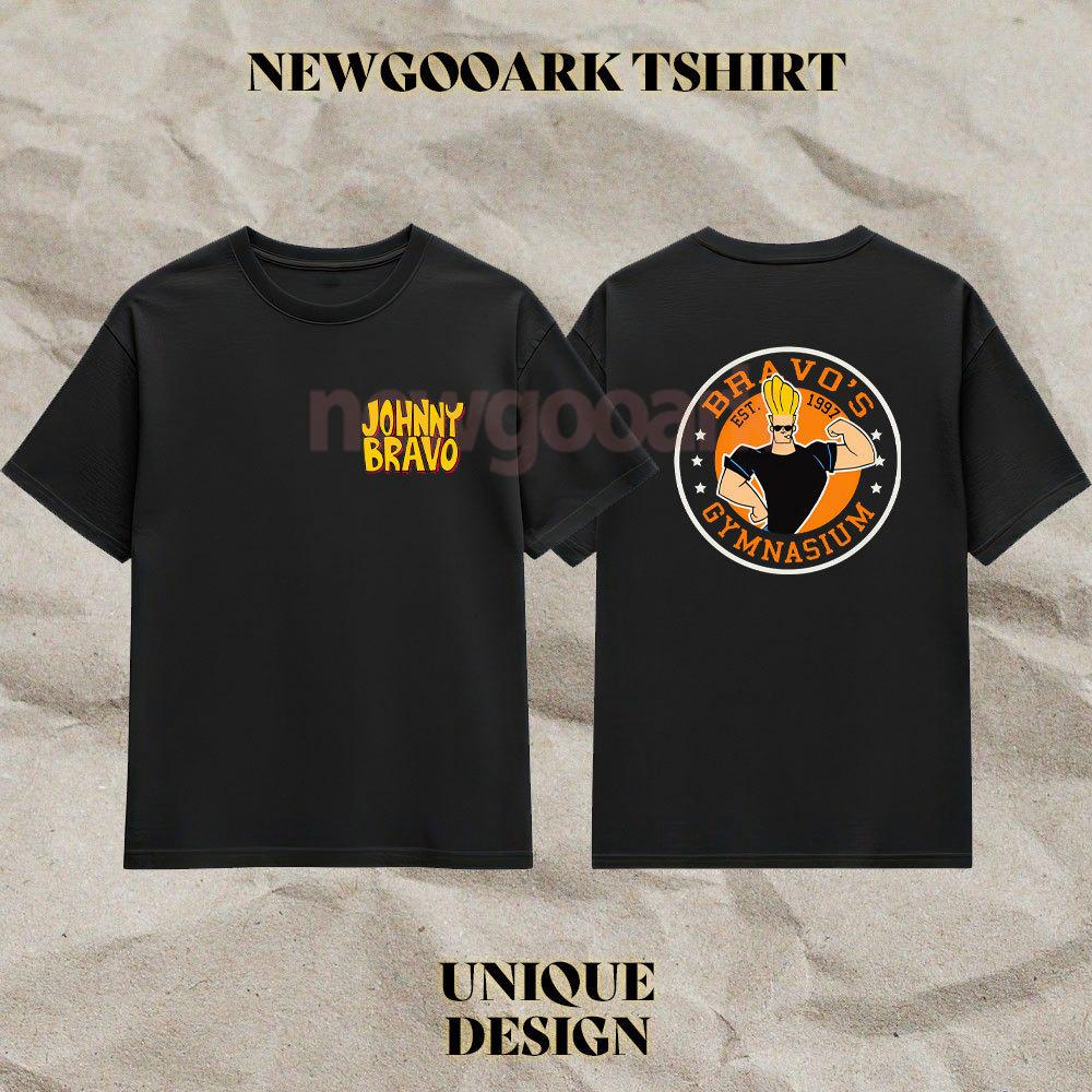 

JOHNNY BRAVO Black Men Funny Vintage Print T Shirt Men Woman Summer Casual Cotton TShirt Vintage Cartoon Shortsleev Camisetas 4XL