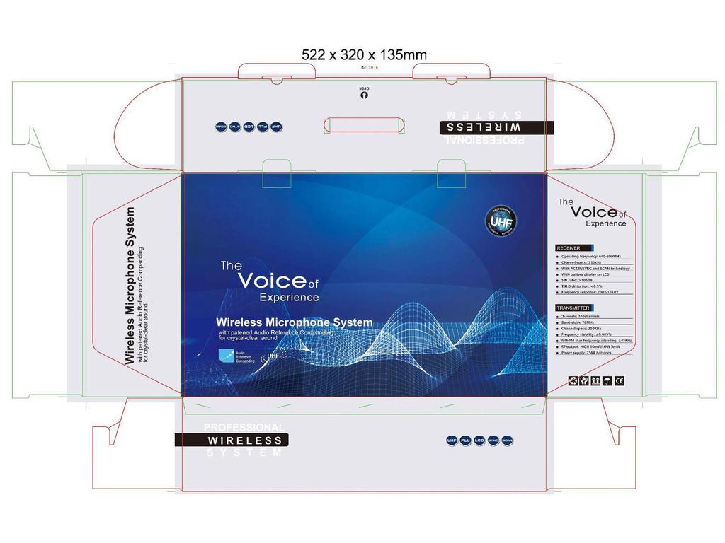 KTV U-Band Infrared High-End Wireless Dual Microphone with Lavalier and Headset