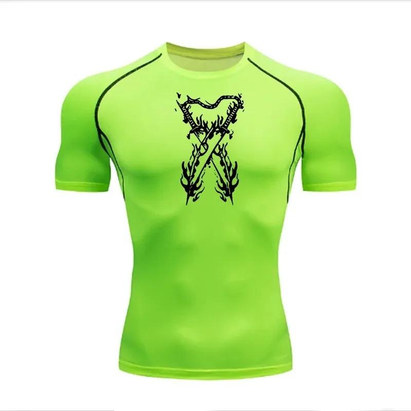 Men's T-shirt Running Sport Compression Jogging Fitness Moisture-Wicking Fashion Tops Tee Quick Dry Gym Casual Running Workouts